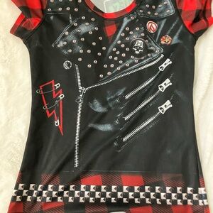 Inknburn Size S Black & Red Punk Graphic running shirt cute details